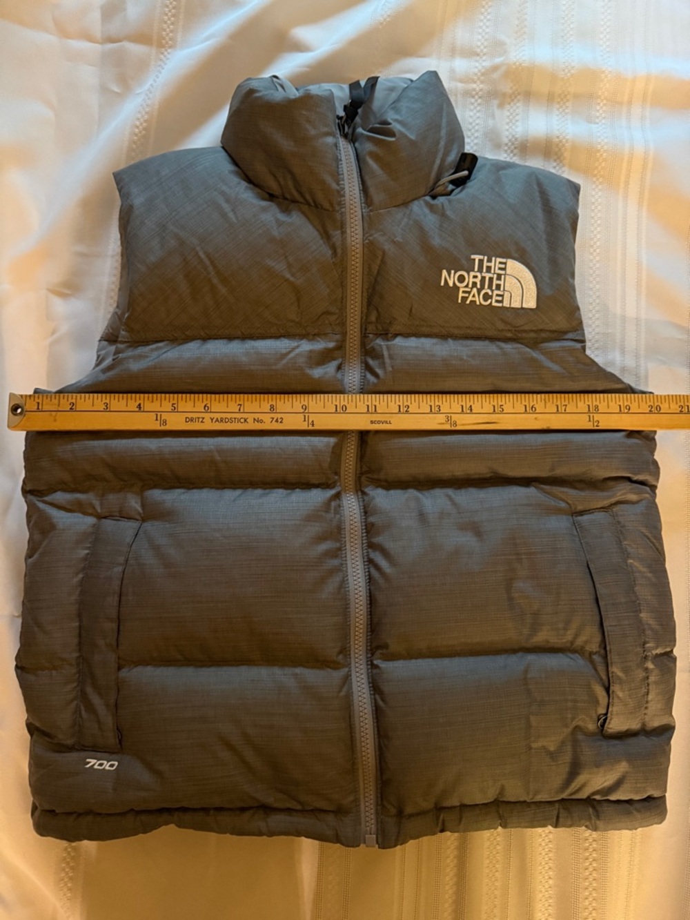 Vintage North Face Nuptse 700 Fill Goose Down Puffer Vest Women’s Small Gray - Picture 11 of 14
